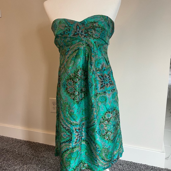 JCrew 100% silk strapless Casbah dress! size:2 - Picture 2 of 5